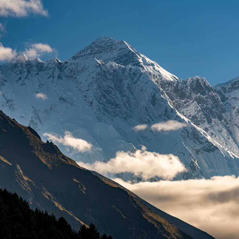 The peak of Mt Everest, as seen from Namche | Lachlan Gardiner