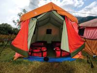 Campsite setup at Landruk |  <i>Joe Kennedy</i>