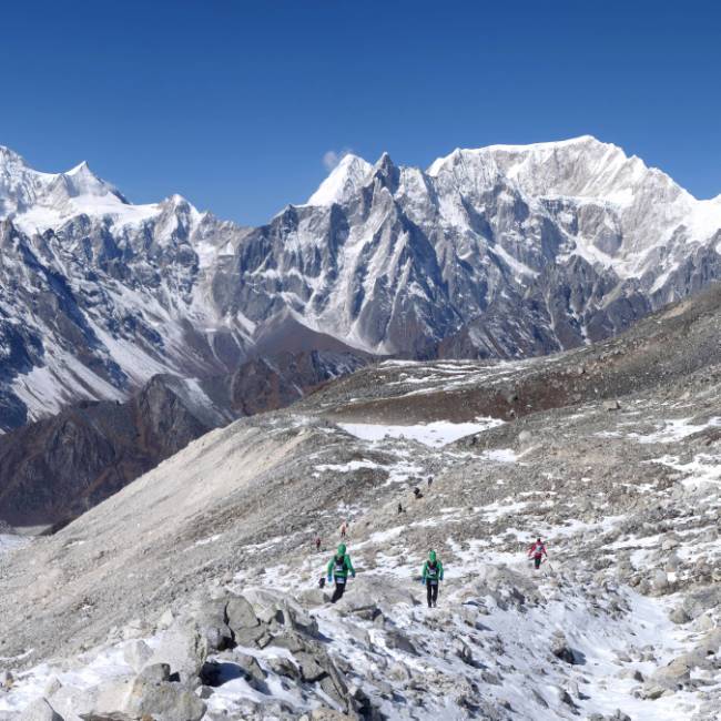 Views across to the Annapurna mountain range from Larkya La Pass | Paul Harrison