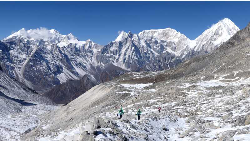 Views across to the Annapurna mountain range from Larkya La Pass | Paul Harrison