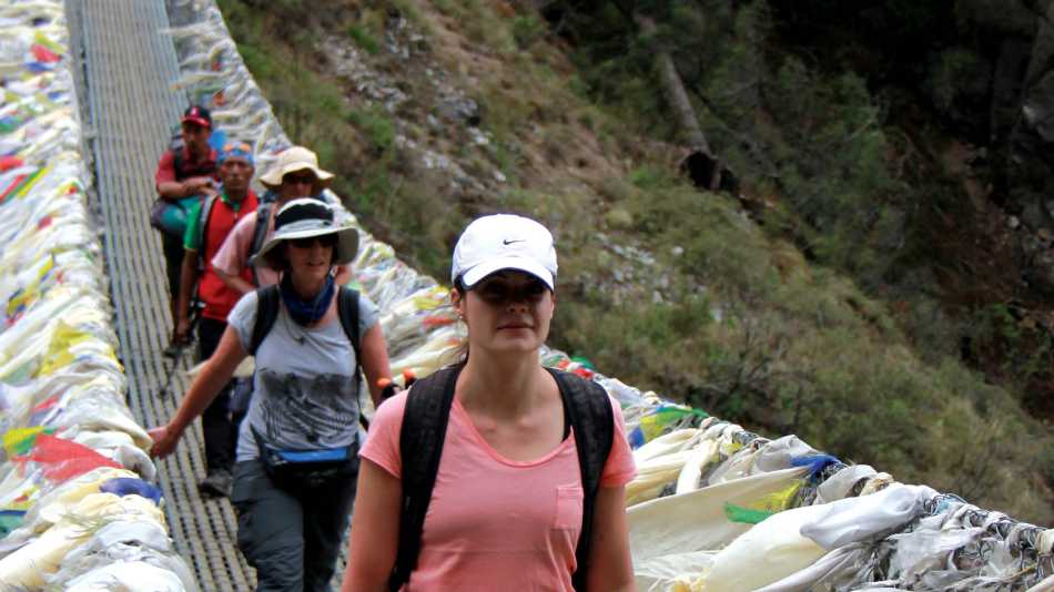 Trekking towards the stunning Namche Bazaar | Michele Eckersley