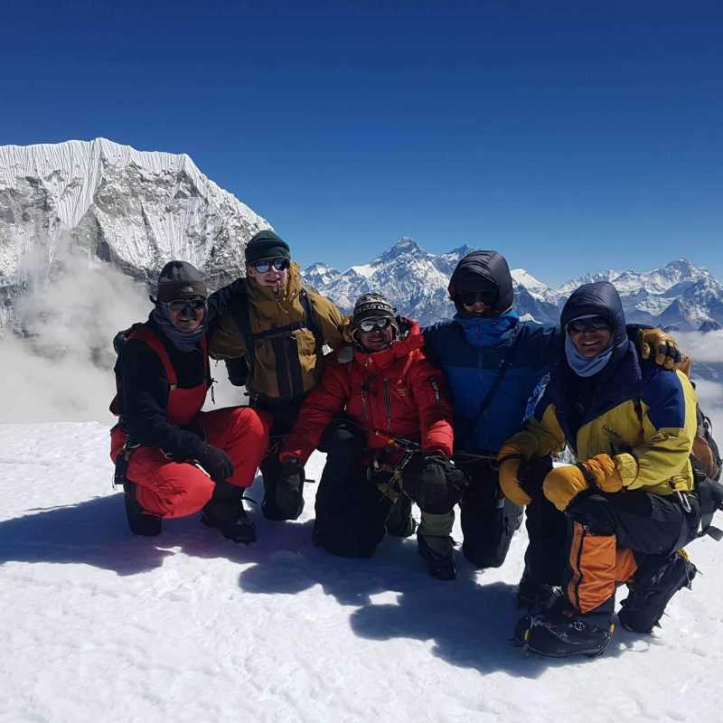 On the summit of Pachermo (6273m), Nepal on our 2022 mountaineering course. | Ngawang Sherpa