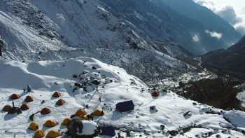 Pachermo Kyajo Ri Nepal Everest,Tim Macartney-Snape Camp on our Pachermo, Kyajo Ri trip, typical of campsites on mountaineering trips