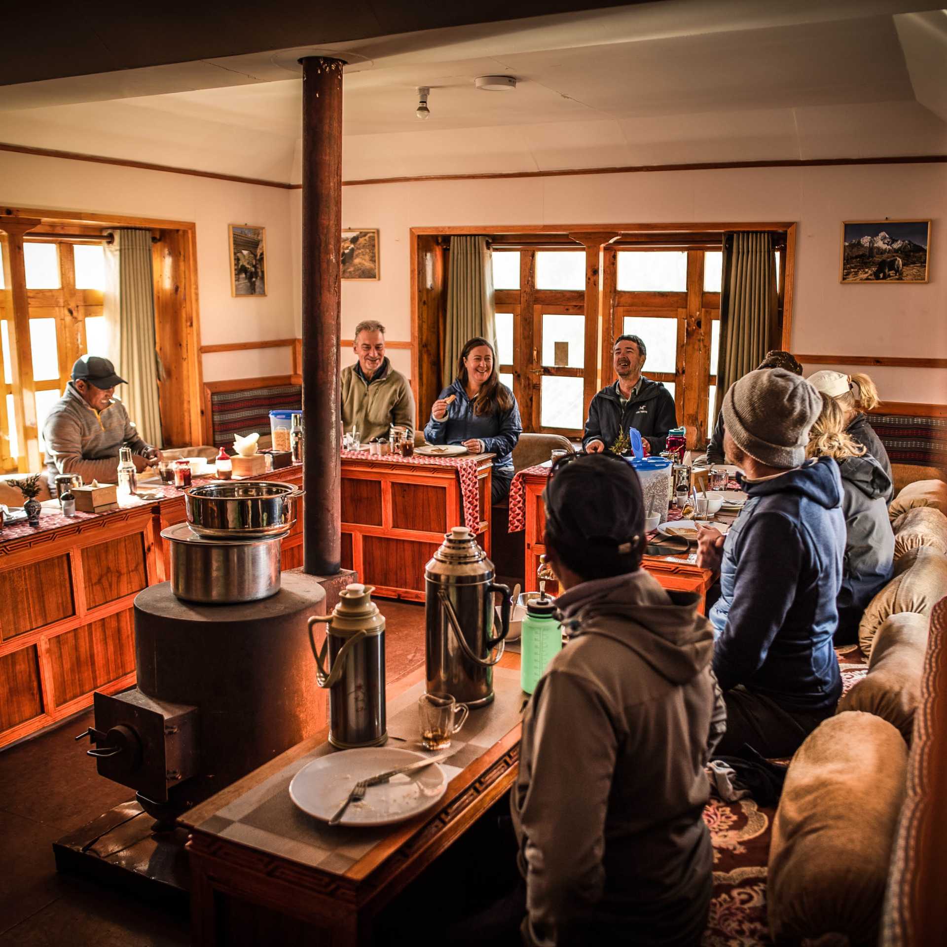 Relax in our warm and inviting dining room at our Eco-Comfort Camps | Tim Charody