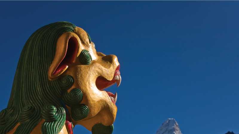 Spectacular view of Ama Dablam from the gates of Thyangboche Monastery | Peter Walton