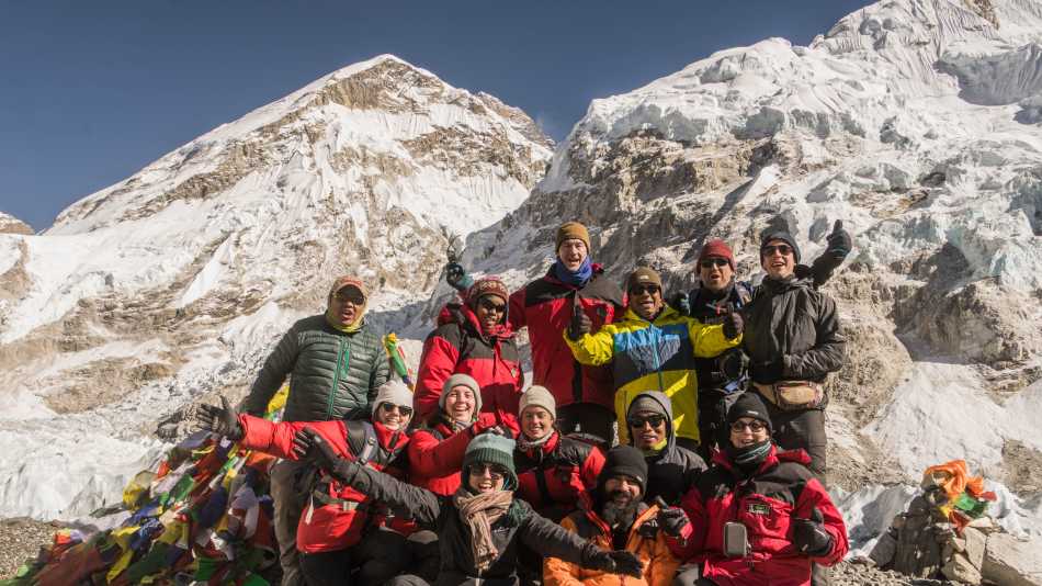 Happy trekkers at Everest Base Camp | Dan Cassar
