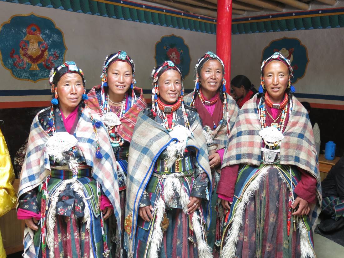 Chosar women in rarely seen traditional dress worn at festival times