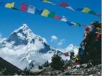 Ama Dablam looms large in the distance -  Photo: Caroline Mongrain