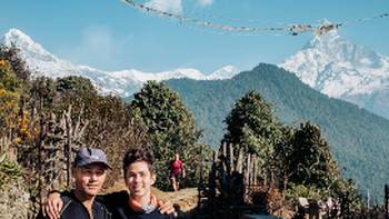 Father & son in Nepal, Annapurna region