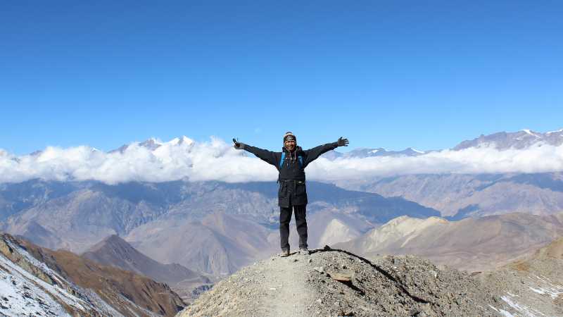 Above the clouds on the Annapurna Circuit trek