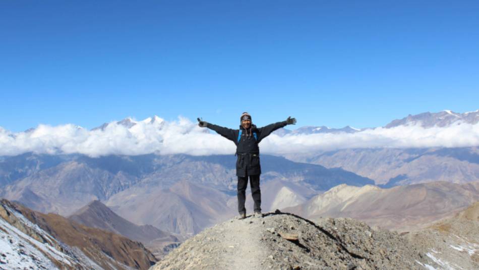 Above the clouds on the Annapurna Circuit trek
