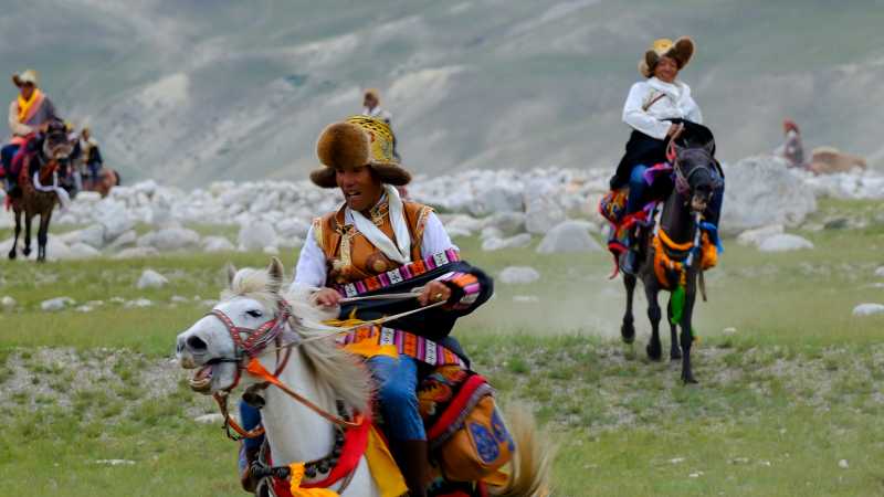 Yartung Horse Festival Kimaling (in festival dress), Mustang Nepal | Marion Wheeler