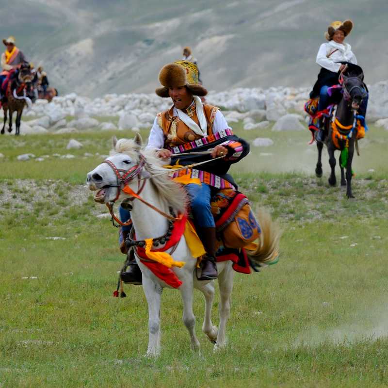 Yartung Horse Festival Kimaling (in festival dress), Mustang Nepal | Marion Wheeler