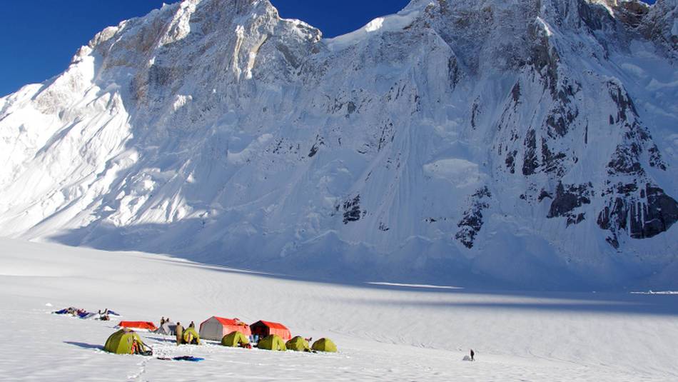 Our campsite on the Sim Gang Glacier, Karakoram, Pakistan | Tim Macartney-Snape