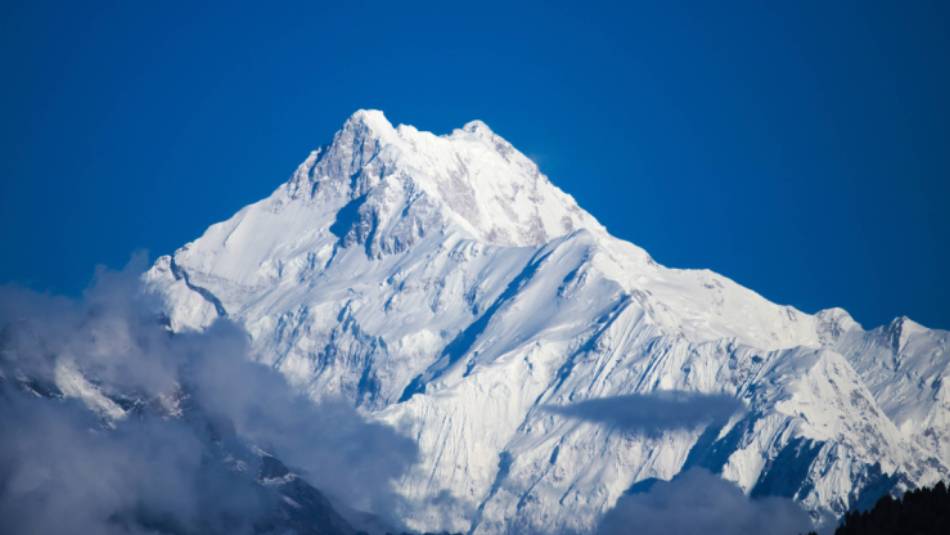 Kanchenjunga, the world's 3rd highest mountain, as viewed from the Sikkim side