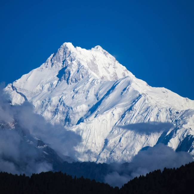 Kanchenjunga, the world's 3rd highest mountain, as viewed from the Sikkim side