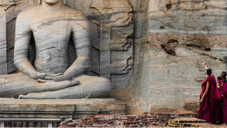 Novice monks at Polonnaruwa | Richard I'Anson