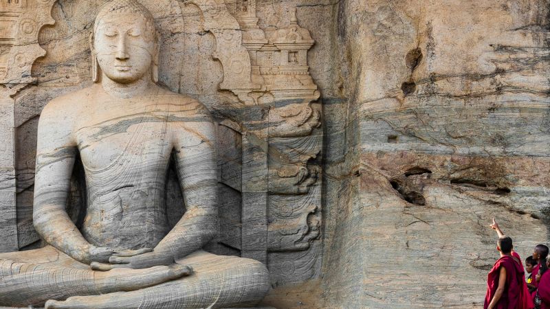 Novice monks at Polonnaruwa - Sri Lanka Adventure, Sri Lanka