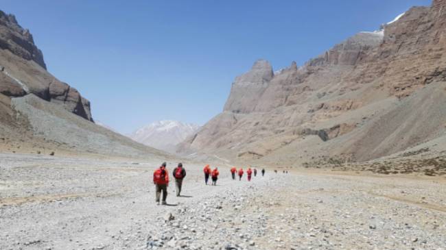 Trekkers on the Kailash trek, Tibet