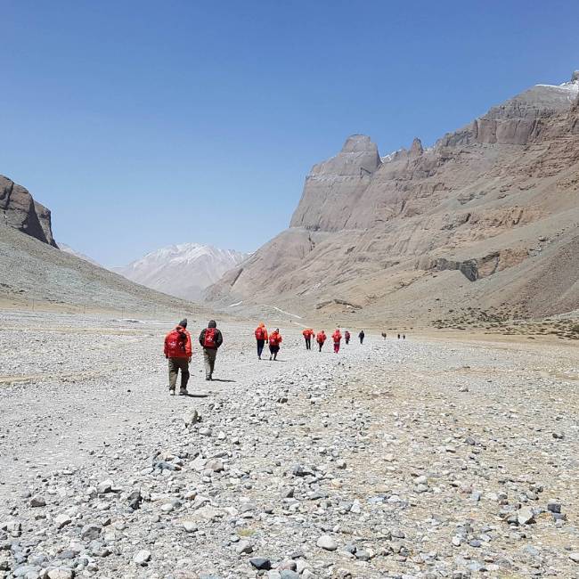 Trekkers on the Kailash trek, Tibet