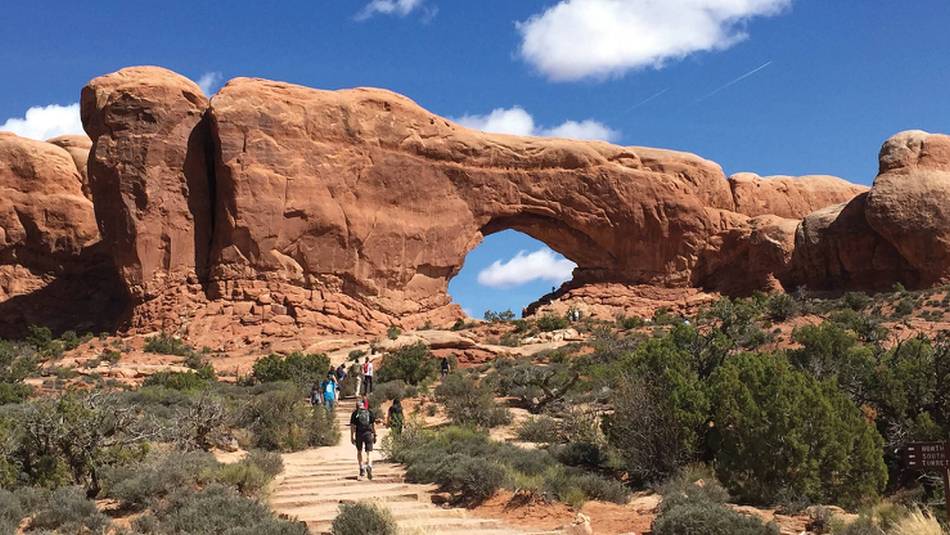 Vibrant colours as we hike though Arches National Park | Jake Hutchins