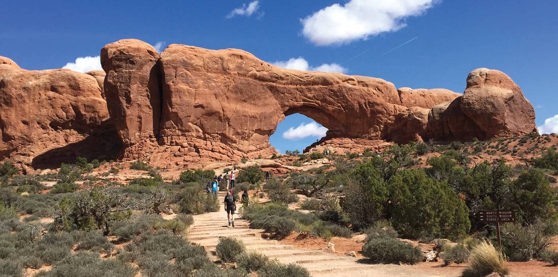 Vibrant colours as we hike though Arches National Park |  <i>Jake Hutchins</i>