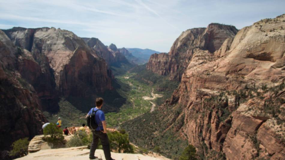 View from top of Angels Landing at Zion National Park | ©VisittheUSA.com