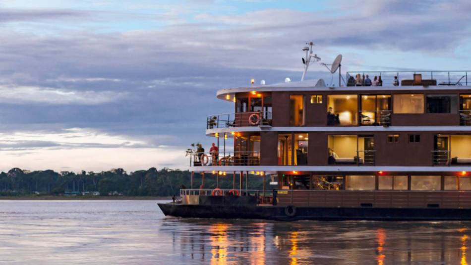 The beautiful Anakonda explores the Amazon in Ecuador