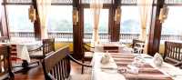 Restaurant area aboard Anouvong