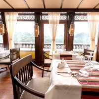 Restaurant area aboard Anouvong