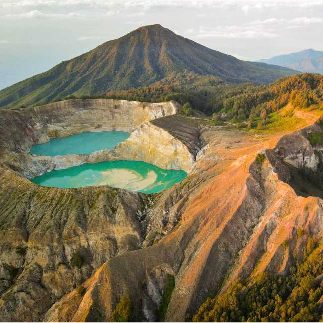 The spectacular tri-coloured lakes of Mount Kelimutu on Flores Island