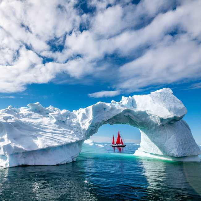 Elsi at sail in West Greenland