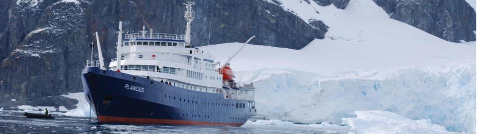 The Plancius anchors in Antarctica -  Photo: Scott Pinnegar