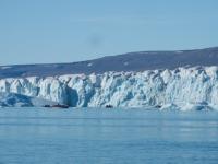 Zodiac cruising along Croker Bay glacier -  Photo: Rachel Imber