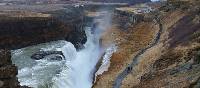 Gullfoss (translated as "Golden Falls") is Iceland's most popular waterfall