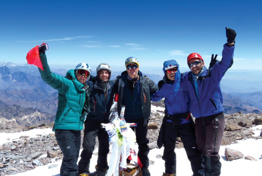 Climbers celebrate on Aconcagua's summit |  <i>Angel Armesto</i>