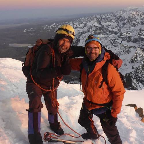 Celebrating a successful Huayna Potosi summit with a stunning sunrise