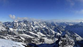 Views from the summit of Pequeno Alpamayo in Bolivia