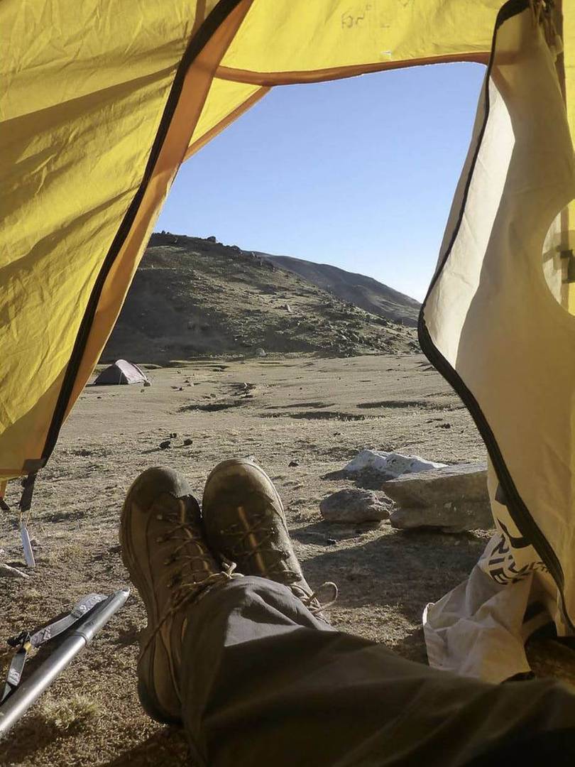 Tent views from our camp in Illimani |  <i>Anthony Bohm</i>