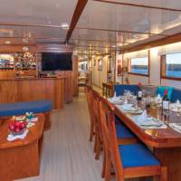 Lounge area aboard Beluga vessel