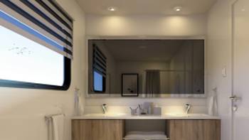 Bathroom views in the Suite Cabin aboard Solaris
