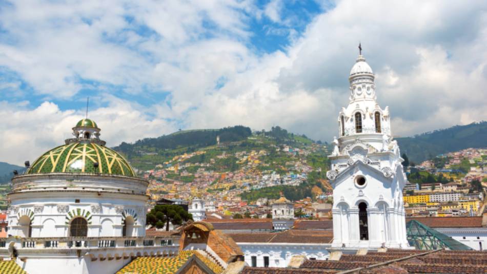 Views from the historic colonial centre of Quito