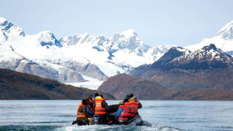 Zodiac cruising in Patagonia with Australis