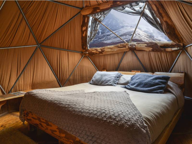 Sleep in comfort in your own space at the eco-camp in Torres del Paine National Park, Chile | Jesus Letelier