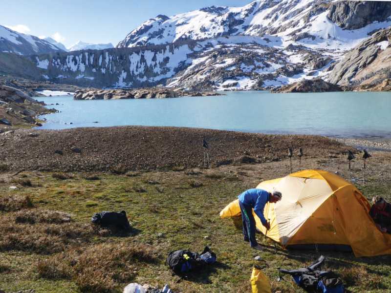 Lakeside camp on the Condor Trail
