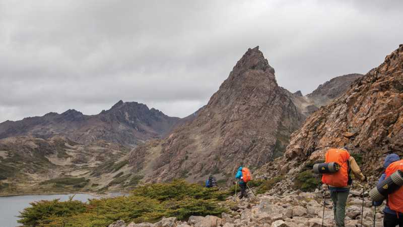 Trekking rocky trails along Los Dientes de Navarino circuit | EcoCamp Patagonia