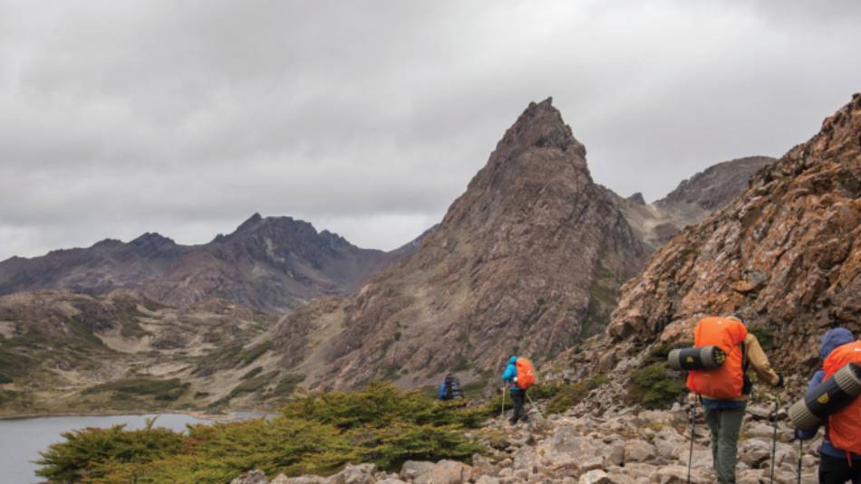 Trekking rocky trails along Los Dientes de Navarino circuit | EcoCamp Patagonia