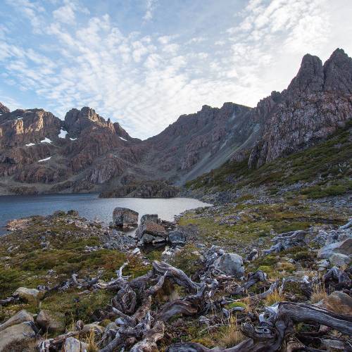 Towering mountain peaks on Los Dientes de Navarino circuit