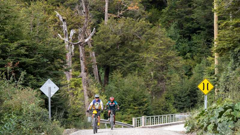 On the road cycling to Tortel and Yungay