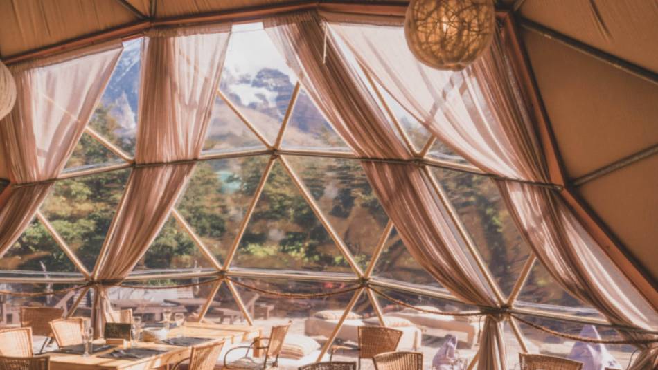 As one of the community domes on site, the EcoCamps chefs are waiting to thrill your tastebuds with local delicacies of the region - Torres del Paine | Eline Lonchay